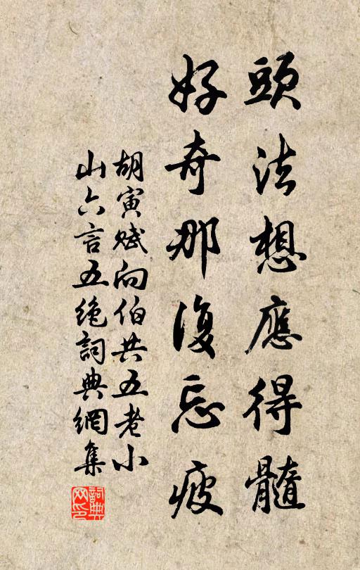 胡寅头法想应得髓，好奇那复忘疲书法作品欣赏