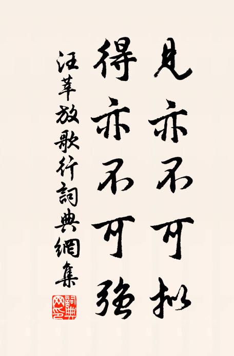 汪莘见亦不可拟,得亦不可强书法作品欣赏