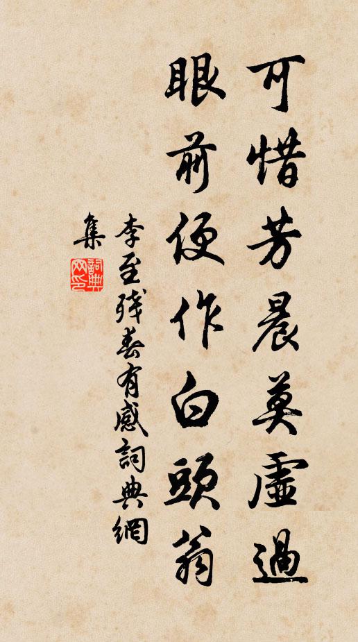 李至可惜芳晨莫虚过，眼前便作白头翁书法作品欣赏