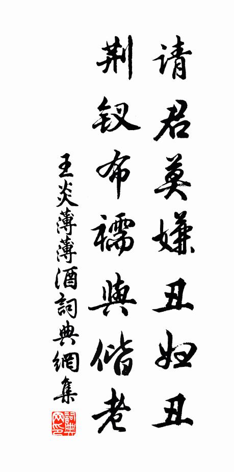 王炎请君莫嫌丑妇丑，荆钗布襦与偕老书法作品欣赏