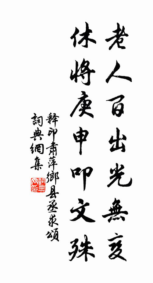 释印肃老人百出光无变，休将庚申叩文殊书法作品欣赏