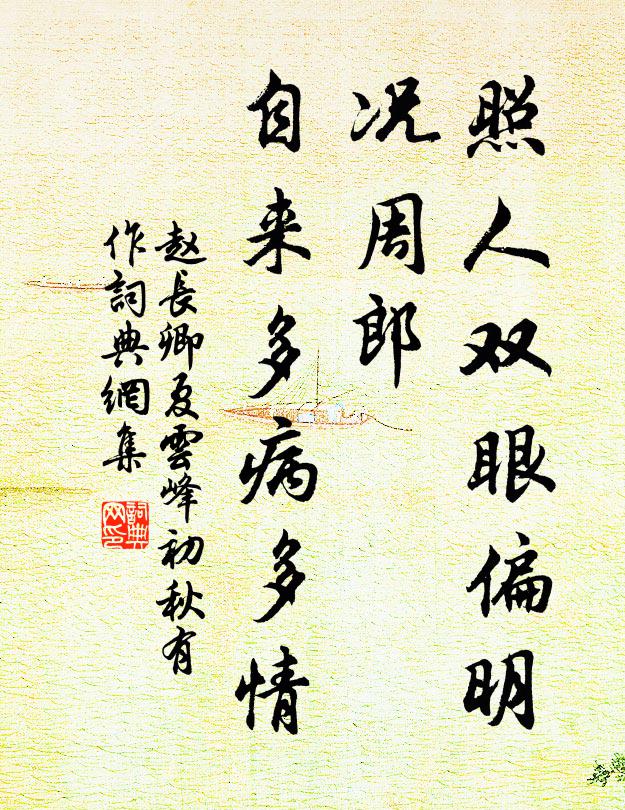 赵长卿照人双眼偏明，况周郎、自来多病多情书法作品欣赏