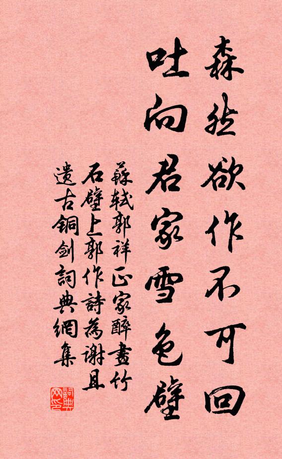 苏轼森然欲作不可回，吐向君家雪色壁书法作品欣赏