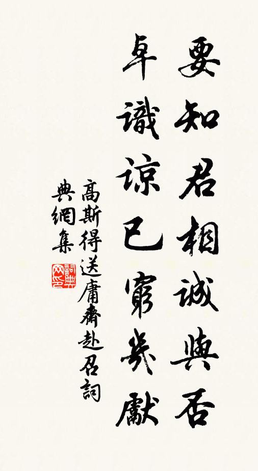高斯得要知君相诚与否，卓识谅已穷几先书法作品欣赏