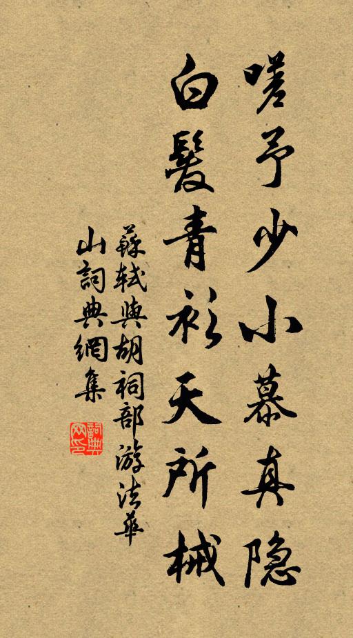 苏轼嗟予少小慕真隐，白发青衫天所械书法作品欣赏