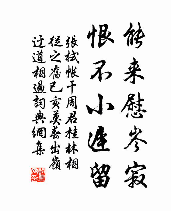 张栻能来慰岑寂，恨不小迟留书法作品欣赏