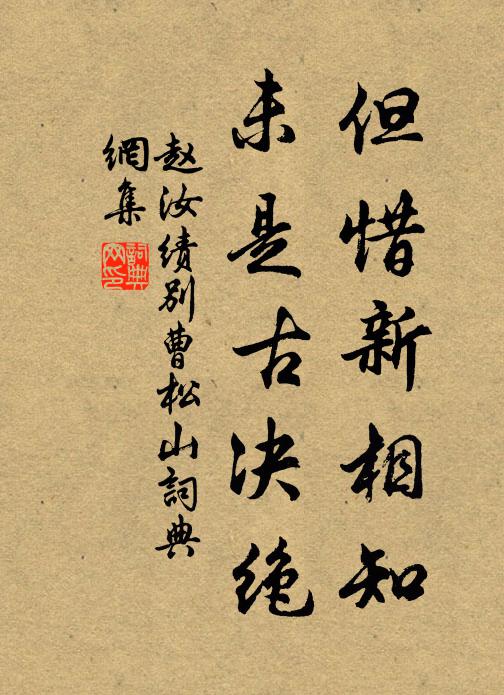 赵汝绩但惜新相知，未是古决绝书法作品欣赏