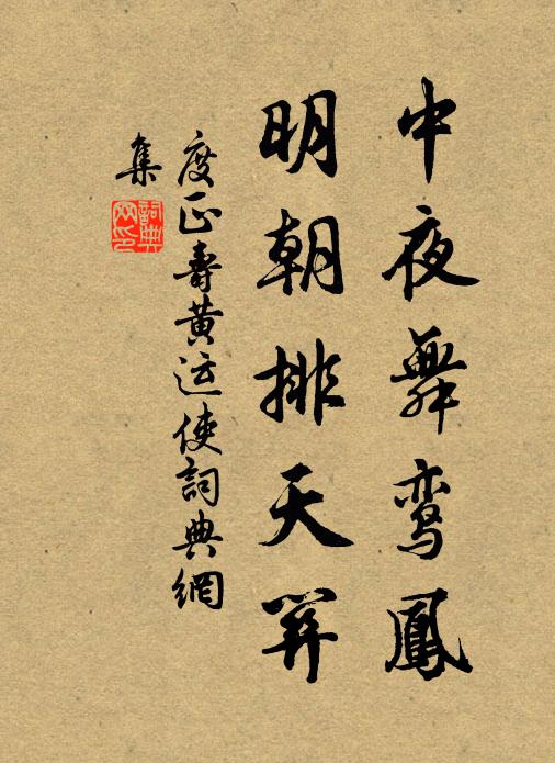 度正中夜舞鸾凤，明朝排天关书法作品欣赏