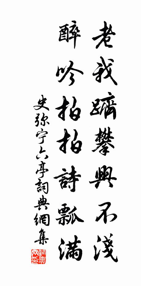 史弥宁老我跻攀兴不浅，醉吟拍拍诗瓢满书法作品欣赏