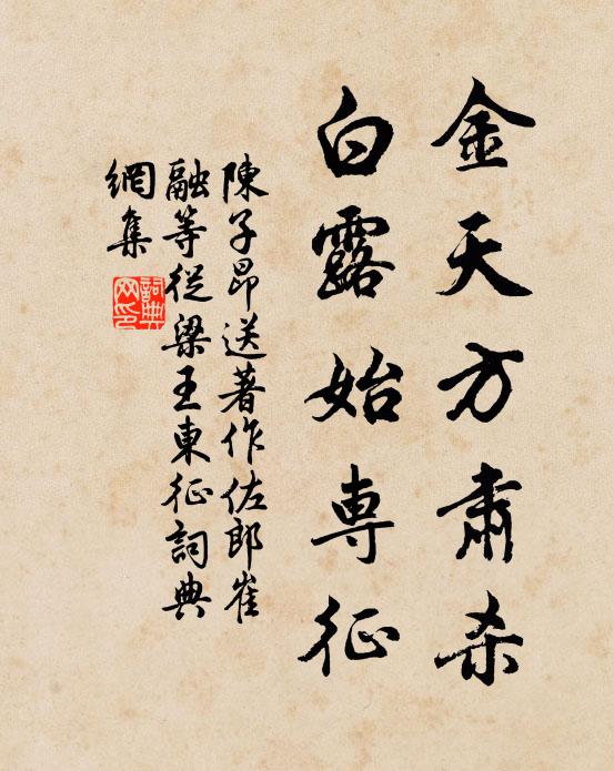 陈子昂金天方肃杀，白露始专征书法作品欣赏