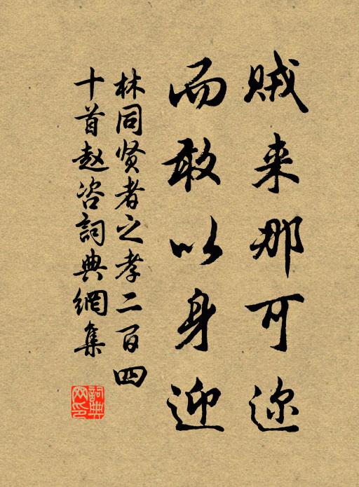 林同贼来那可迩，而敢以身迎书法作品欣赏