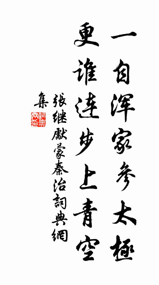张继先一自浑家参太极，更谁连步上青空书法作品欣赏