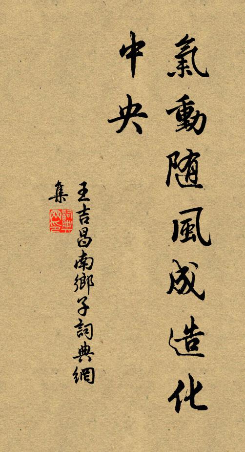 王吉昌气动随风成造化，中央书法作品欣赏