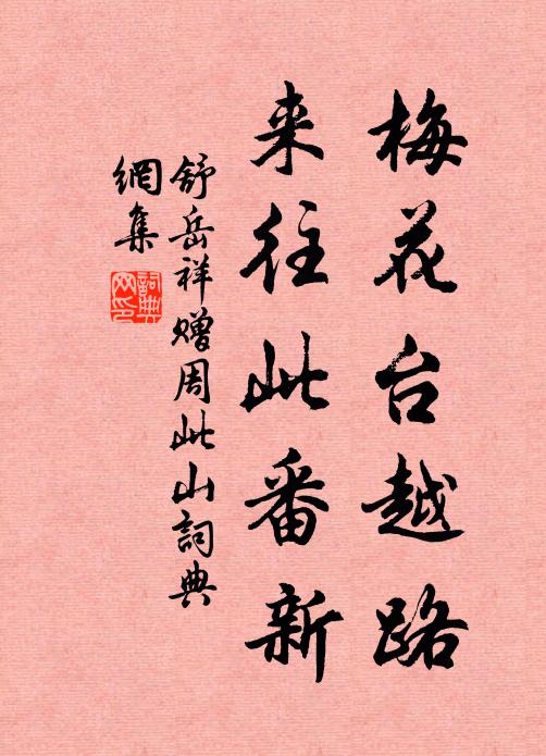 舒岳祥梅花台越路，来往此番新书法作品欣赏