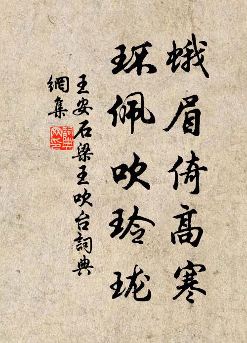 王安石蛾眉倚高寒，环佩吹玲珑书法作品欣赏
