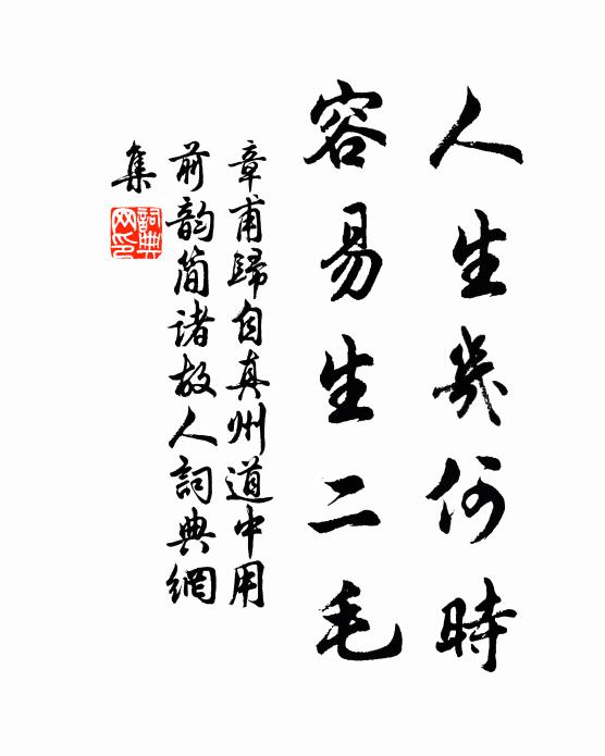 章甫人生几何时，容易生二毛书法作品欣赏