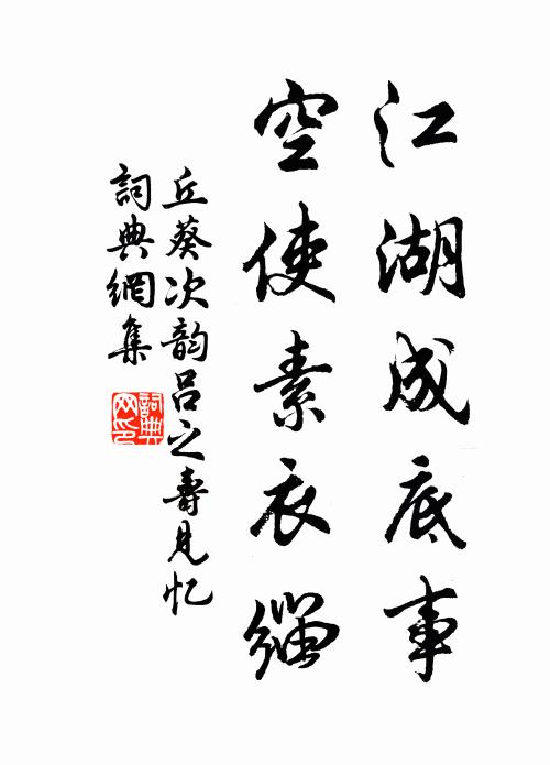 丘葵江湖成底事，空使素衣缁书法作品欣赏