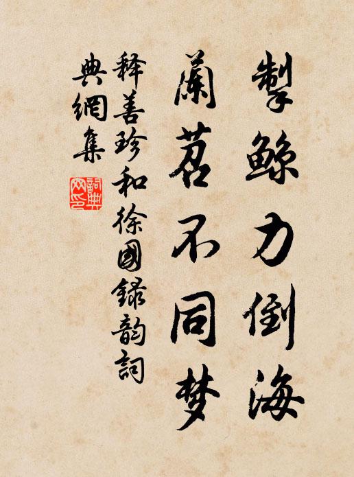 释善珍掣鲸力倒海，兰苕不同梦书法作品欣赏