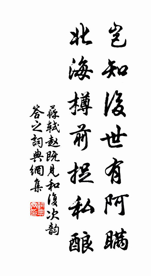 苏轼岂知后世有阿瞒，北海樽前捉私酿书法作品欣赏