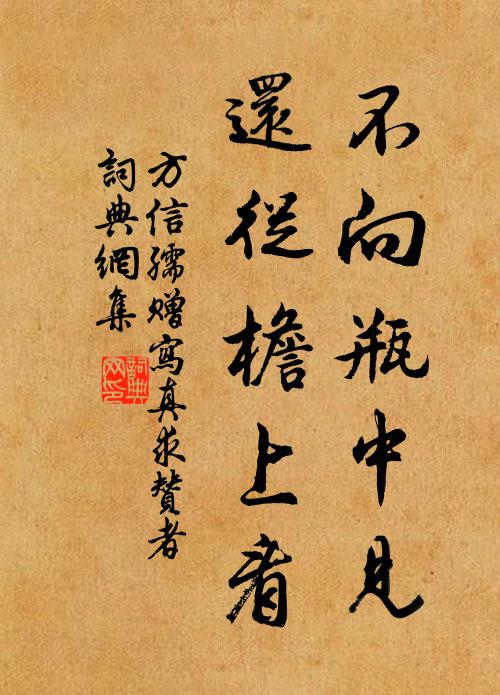 方信孺不向瓶中见，还从檐上看书法作品欣赏