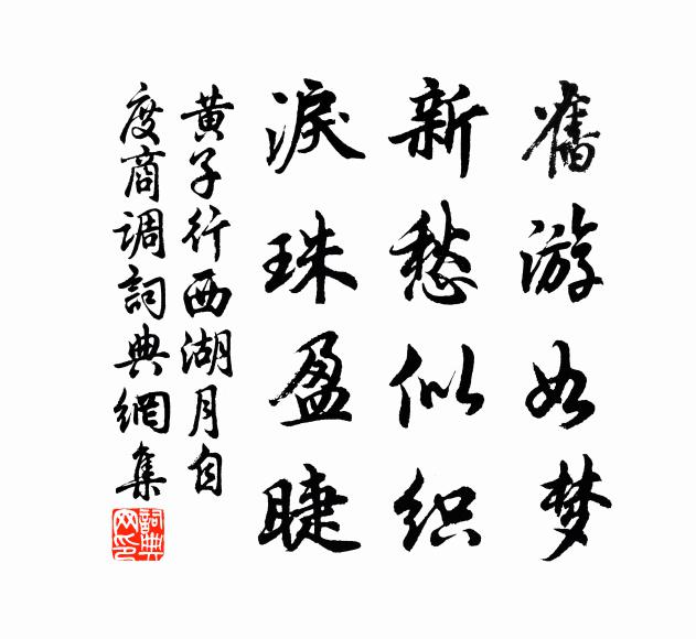 黄子行旧游如梦，新愁似织，泪珠盈睫书法作品欣赏