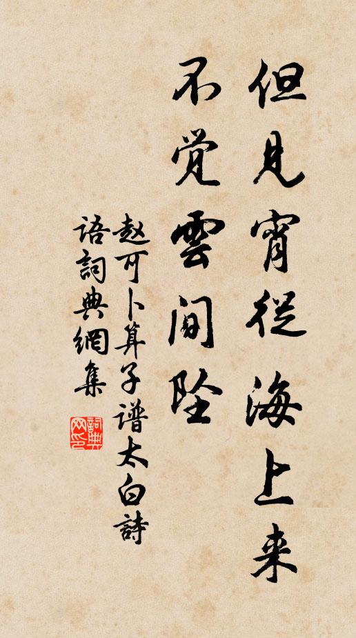 赵可但见宵从海上来，不觉云间坠书法作品欣赏
