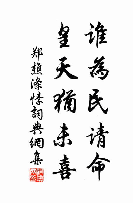 郑樵谁为民请命，皇天犹未喜书法作品欣赏