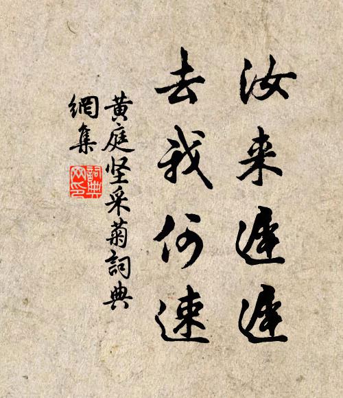 黄庭坚汝来迟迟，去我何速书法作品欣赏