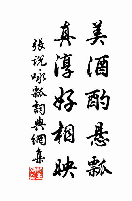 张说美酒酌悬瓢，真淳好相映书法作品欣赏