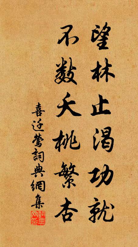 佚名望林止渴功就，不数夭桃繁杏书法作品欣赏