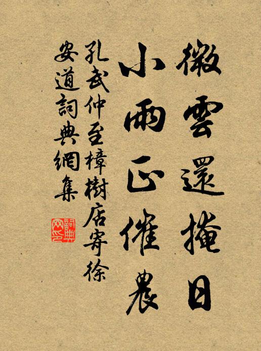 孔武仲微云还掩日，小雨正催农书法作品欣赏