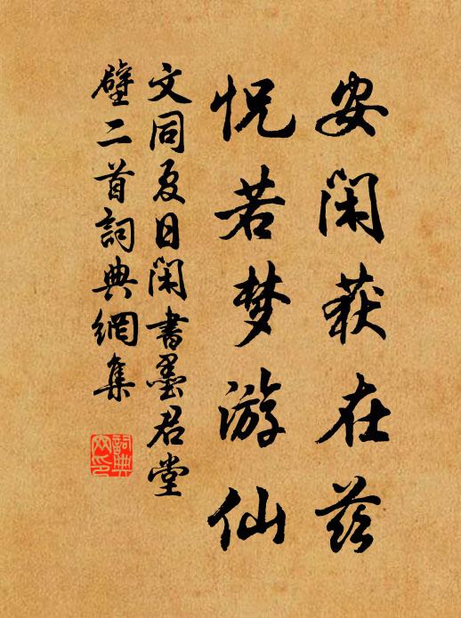 文同安闲获在兹，怳若梦游仙书法作品欣赏