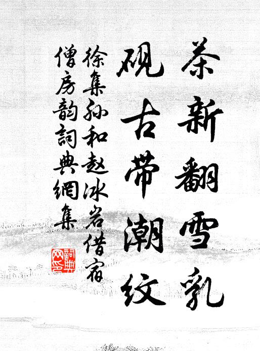 徐集孙茶新翻雪乳，砚古带潮纹书法作品欣赏