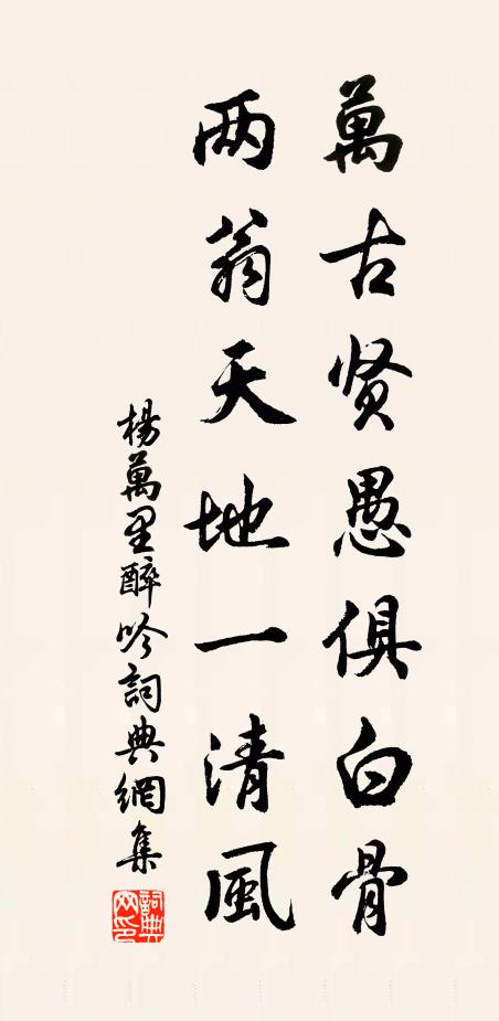杨万里万古贤愚俱白骨，两翁天地一清风书法作品欣赏