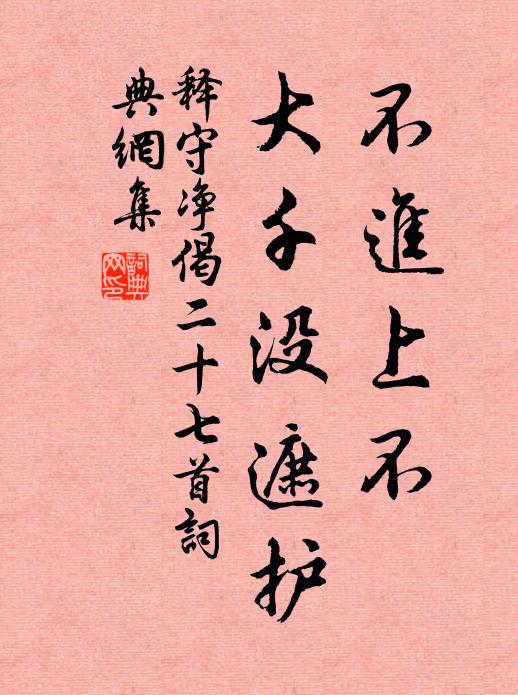 释守净不进上不，大千没遮护书法作品欣赏