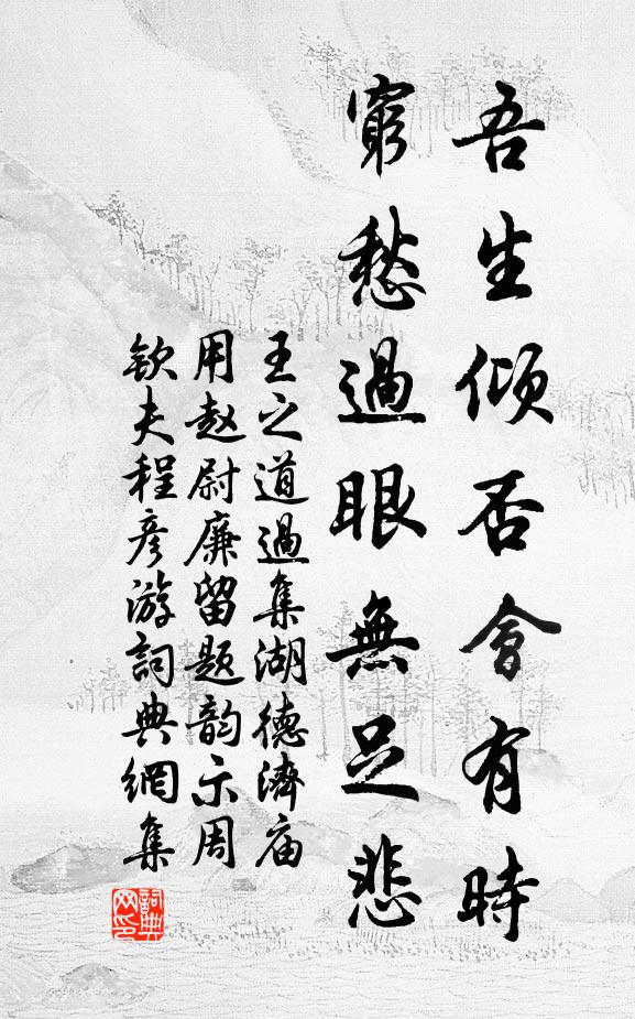 王之道吾生倾否会有时，穷愁过眼无足悲书法作品欣赏