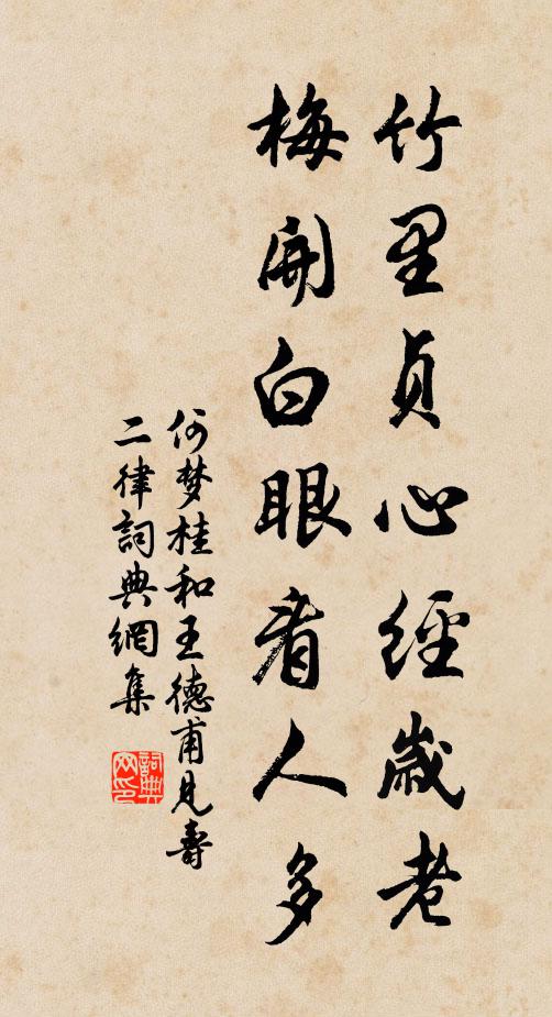 何梦桂竹里贞心经岁老，梅开白眼看人多书法作品欣赏