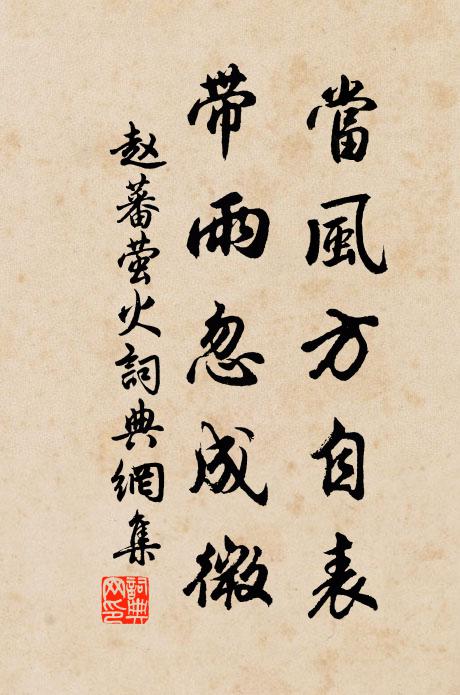 赵蕃当风方自表，带雨忽成微书法作品欣赏