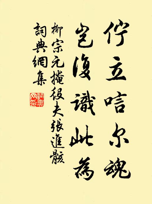 柳宗元伫立唁尔魂，岂复识此为书法作品欣赏