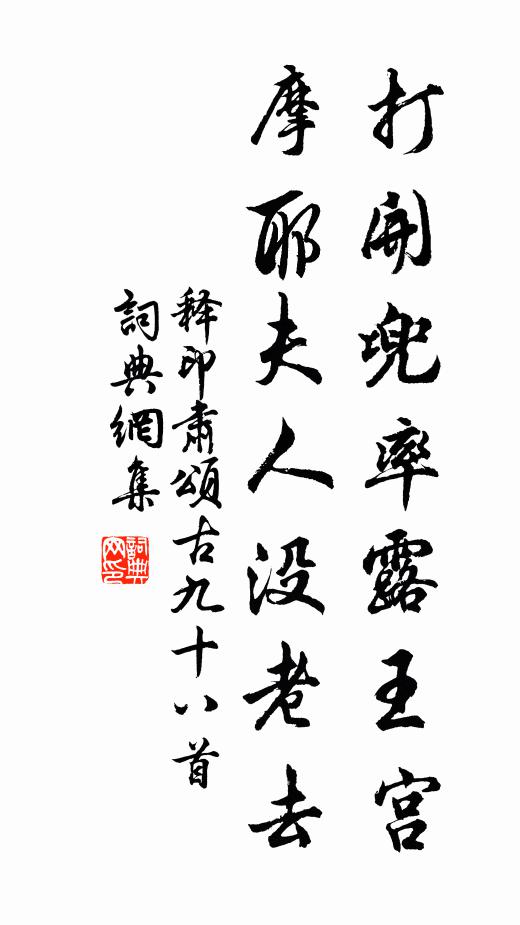 释印肃打开兜率露王宫，摩耶夫人没老去书法作品欣赏