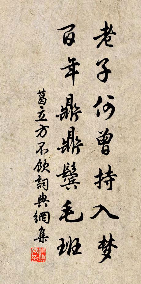 葛立方老子何曾持入梦，百年鼎鼎鬓毛班书法作品欣赏