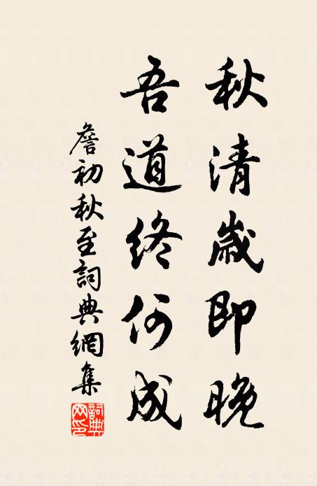 詹初秋清岁即晚，吾道终何成书法作品欣赏