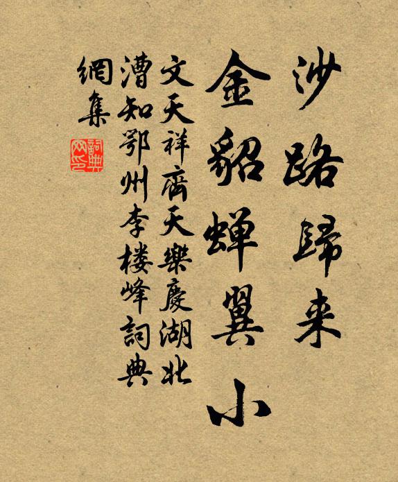 文天祥沙路归来，金貂蝉翼小书法作品欣赏