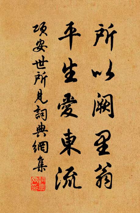 项安世所以阙里翁，平生爱东流书法作品欣赏