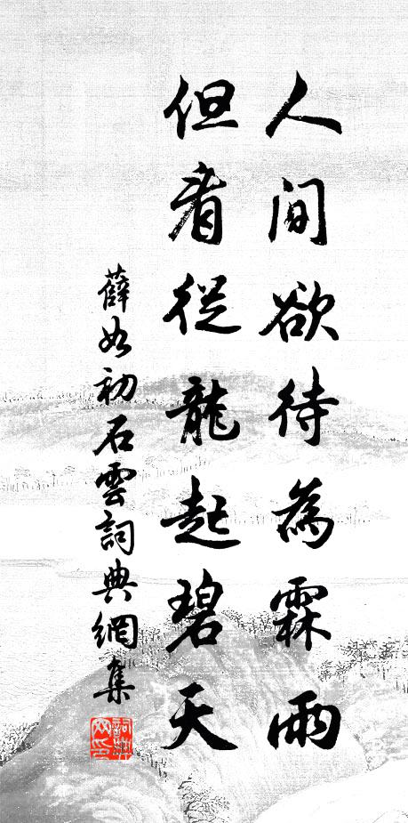薛如初人间欲待为霖雨，但看从龙起碧天书法作品欣赏