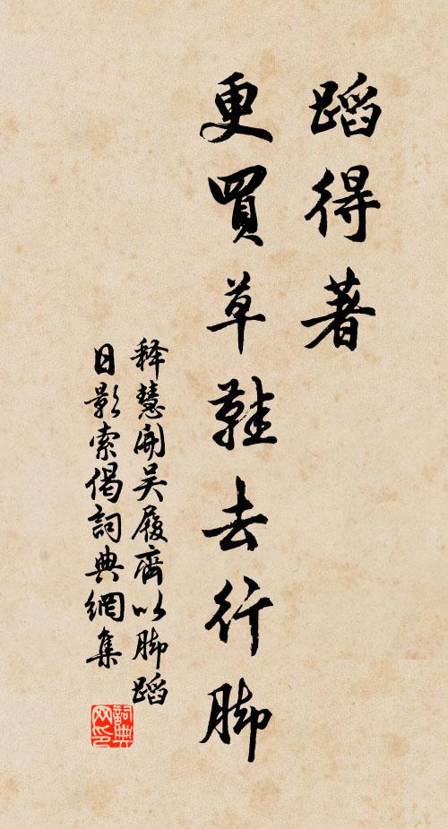 释慧开蹈得著，更买草鞋去行脚书法作品欣赏