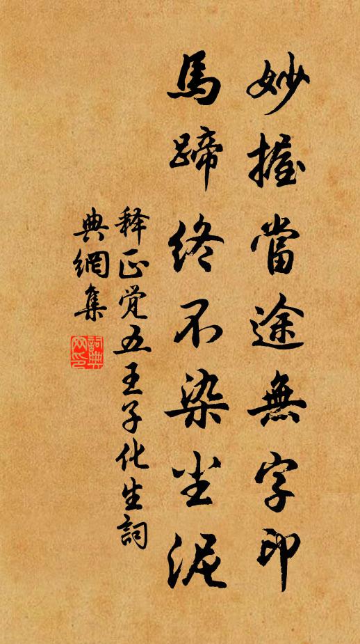 释正觉妙握当途无字印，马蹄终不染尘泥书法作品欣赏