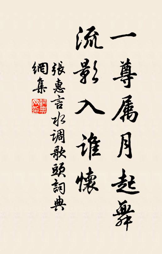 张惠言一尊属月起舞，流影入谁怀书法作品欣赏