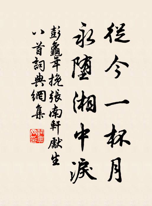 彭龟年从今一杯月，永堕湘中泪书法作品欣赏