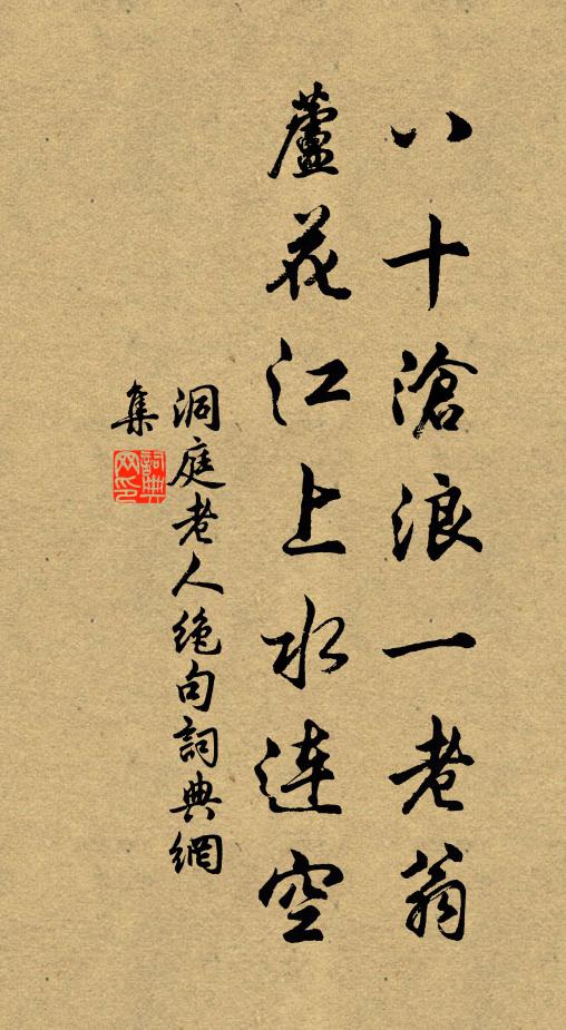 洞庭老人八十沧浪一老翁，芦花江上水连空书法作品欣赏